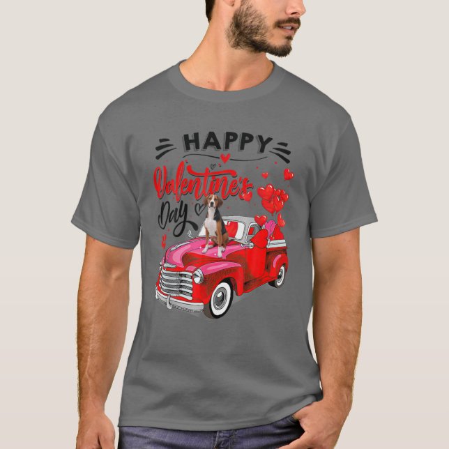 Camiseta Treeing Walker Coonhound Happy Valentine Day Cla (Anverso)