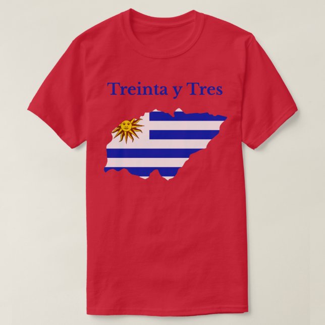 Camiseta Treinta y tres departamentos Uruguay (Diseño del anverso)