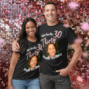 Camiseta Treinta y trescientos años rosa de guión fotográfi