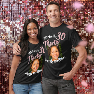 Camiseta Treinta y trescientos años rosa de guión fotográfi