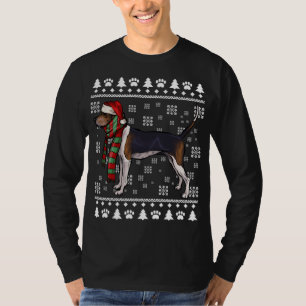 Camiseta Trek Walker Coonhound Dog Santa Hat Xmas Ugly C