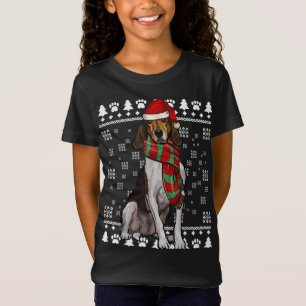 Camiseta Trek Walker Coonhound Dog Santa Hat Xmas Ugly C