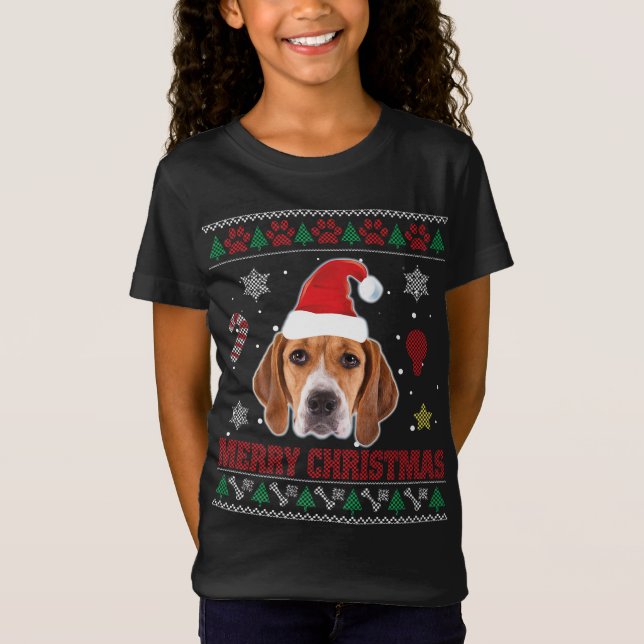 Camiseta Trek Walker Coonhound Dog Santa Ugly Costume Xm (Anverso)
