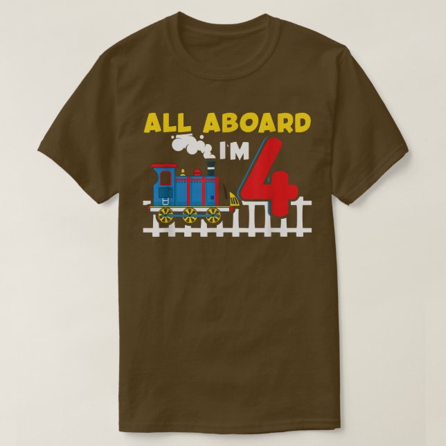 Camiseta Tren a los mayores de 4 años cuarto cumpleaños a b (Diseño del anverso)