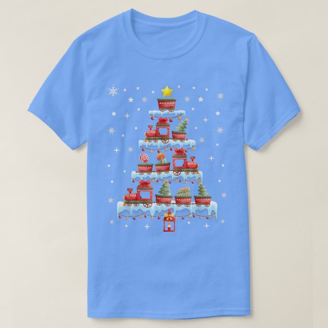 Camiseta Tren Árbol de Navidad Merry Xmas Tren Cookies Niño (Diseño del anverso)