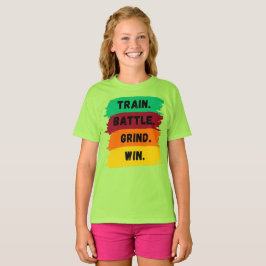 Camiseta Tren, Batalla, Grind, Gana eslogan motivacional