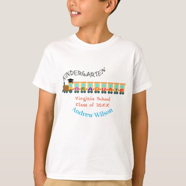 Camiseta Tren colorido del jardín de infantes (Anverso)