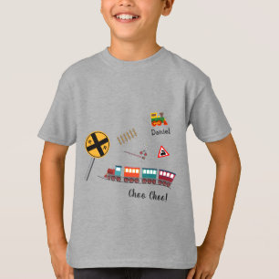 Camiseta Tren colorido niño pequeño nombre Choo Choo niñ