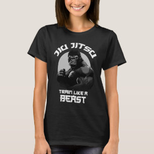 Camiseta Tren como la bestia Jiu Jitsu BJJ Aplastando a MMA