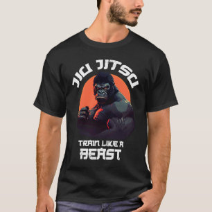 Camiseta Tren como la bestia Jiu Jitsu BJJ Aplastando a MMA