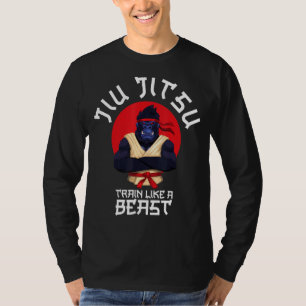 Camiseta Tren Como Una Bestia Jiu Jitsu Bjj Aplastando A Mm