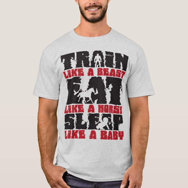 Camiseta Tren como una bestia - Motivación de gimnasio y fi (Anverso)