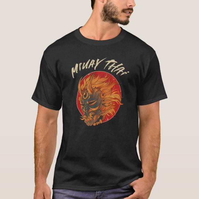 Camiseta Tren Como Una Bestia Muay Thai Boxing Oni Máscara (Anverso)