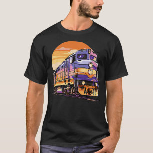 Camiseta Tren de color vintage