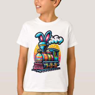 Camiseta Tren de conejos ferrocarril huevo de Pascua niños