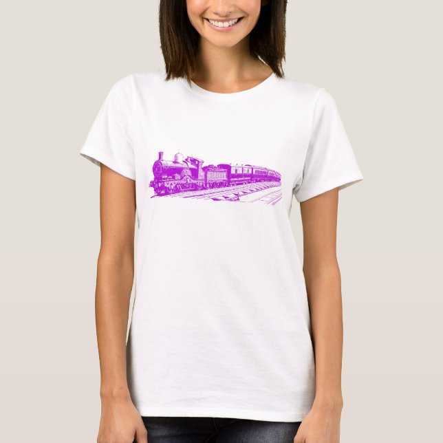 Camiseta Tren de cosecha - Púrpura (Anverso)