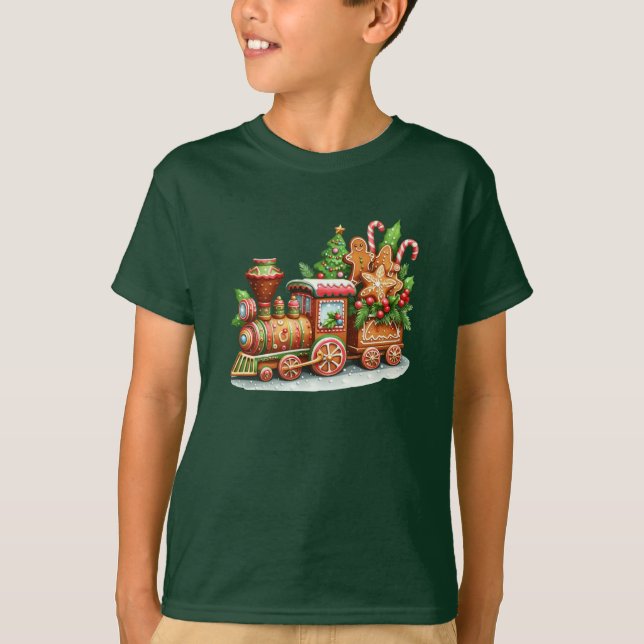 Camiseta Tren de Gingerbread Holiday Boys T-Shirt (Anverso)