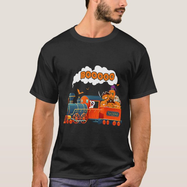 Camiseta Tren de Halloween Boo Ghost Calabaza Niños Pequeño (Anverso)