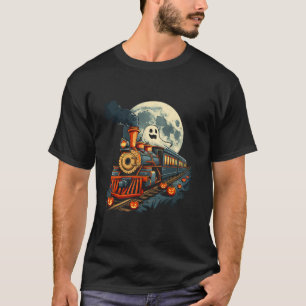 Camiseta Tren de Halloween Funny Ghost Calabaza Para Niños 