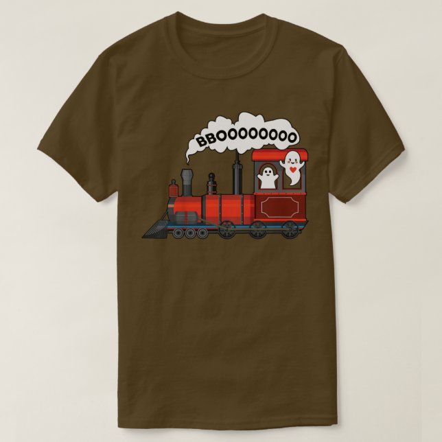Camiseta Tren de Halloween Tren Boo Gracioso Fantasma Niños (Diseño del anverso)