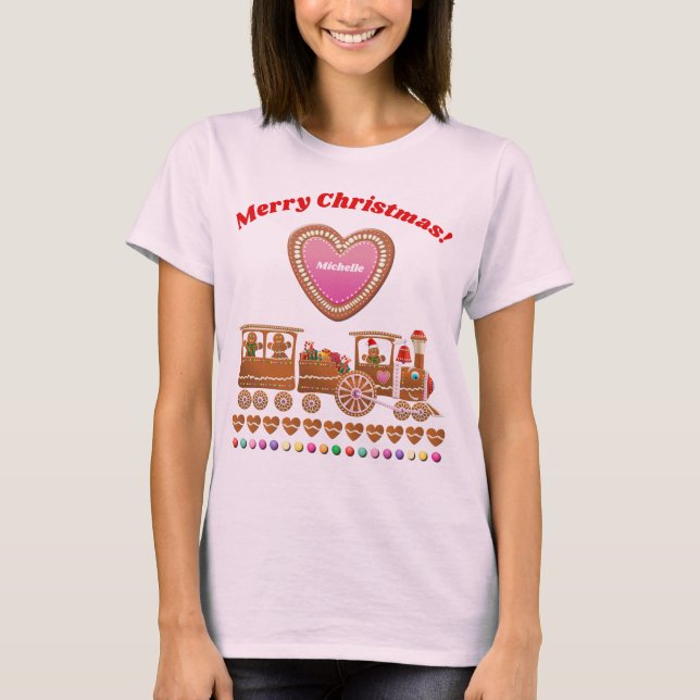 Camiseta Tren de Navidad de Gingerbread (Anverso)
