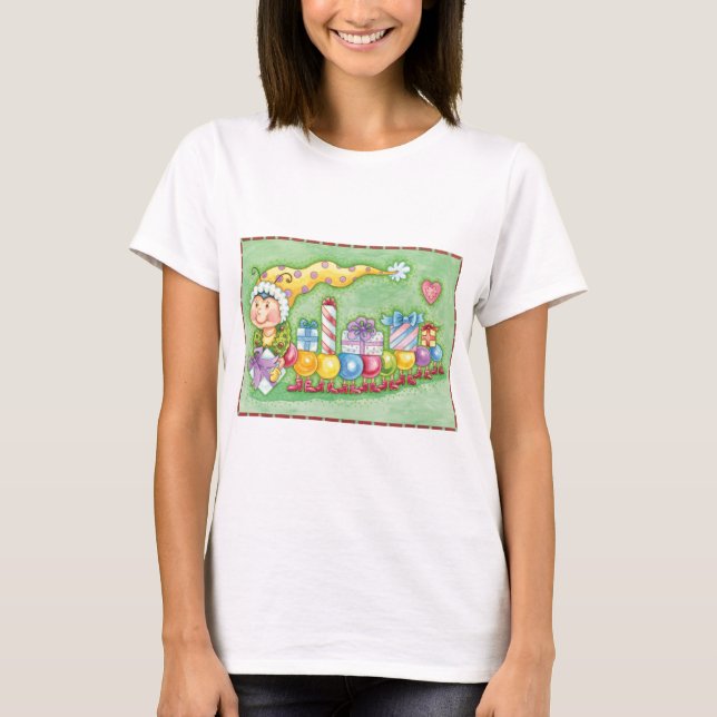 Camiseta Tren de oruga de Navidades con regalo (Anverso)