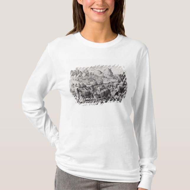 Camiseta Tren de paquete de las llamas cargadas con plata (Anverso)