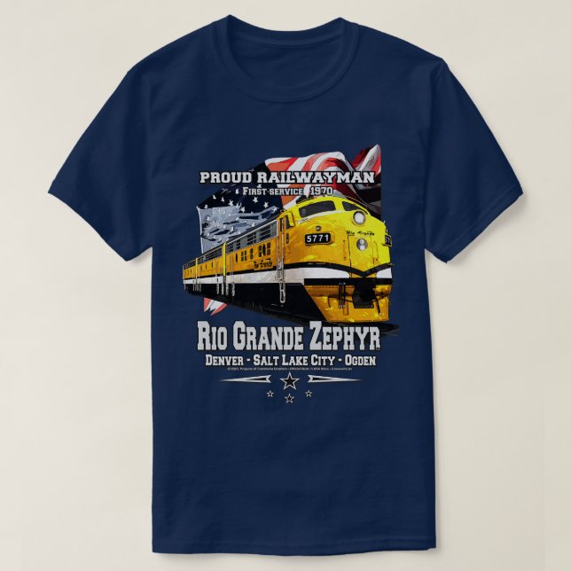 Camiseta Tren de Río Grande Zephyr Denver Ogden (Diseño del anverso)