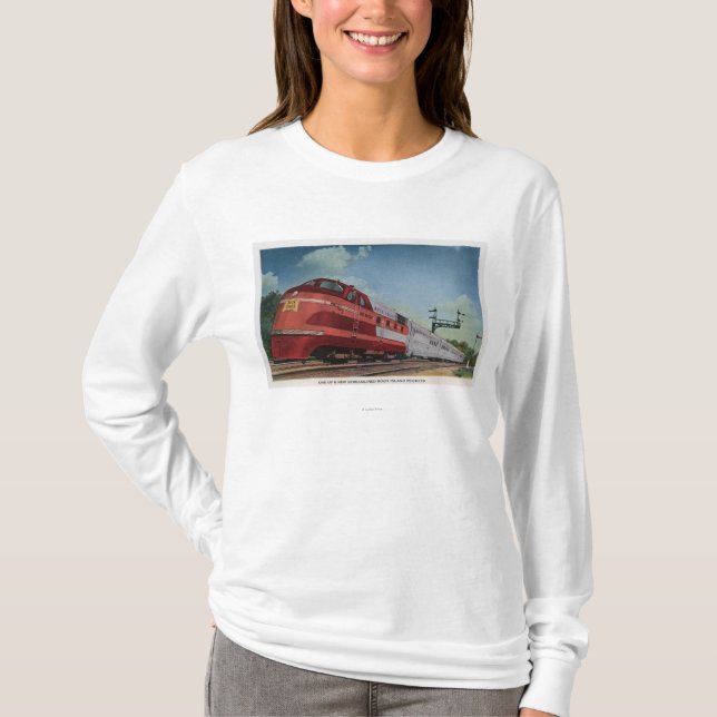Camiseta Tren de RocketStreamlined de la isla de la roca (Anverso)