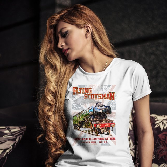 Camiseta Tren de vapor de Escocia volante Locomotora ingles (Subido por el creador)