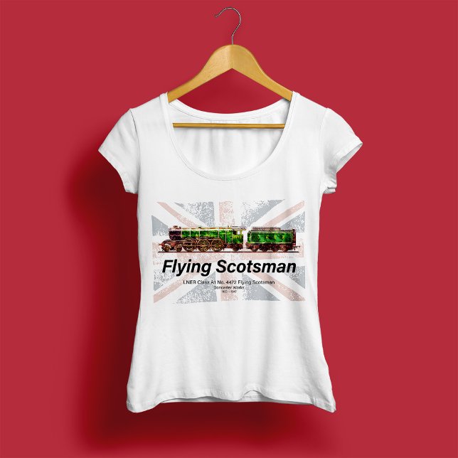 Camiseta Tren de vapor de Escocia volante Locomotora ingles (Subido por el creador)
