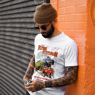 Camiseta Tren de vapor de Escocia volante Locomotora ingles