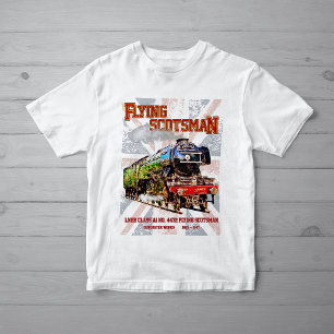 Camiseta Tren de vapor de Escocia volante Locomotora ingles