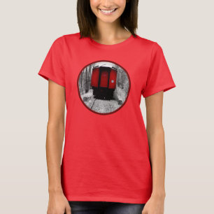 Camiseta Tren de vapor de viejo tiempo rojo y negro