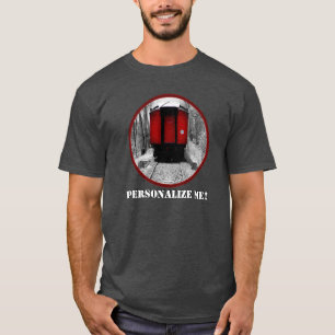Camiseta Tren de vapor de viejo tiempo rojo y negro