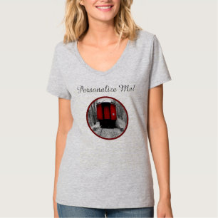 Camiseta Tren de vapor de viejo tiempo rojo y negro