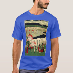 Camiseta Tren de vapor Ikkei de Shiodama 1 1872 Woodcut