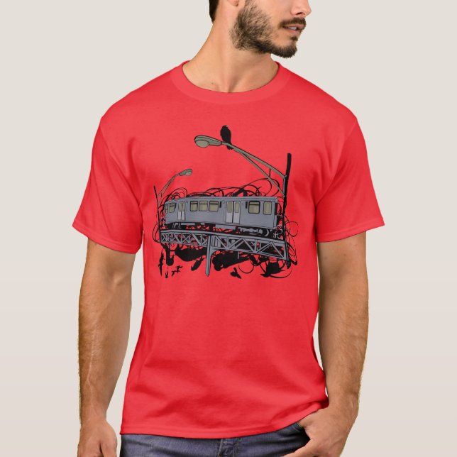 Camiseta Tren del EL y ilustracion artísticos urbanos de (Anverso)