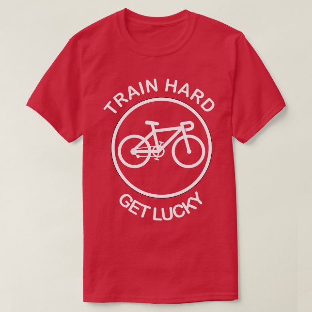 Camiseta Tren duro para tener suerte Funny MTB (Diseño del anverso)