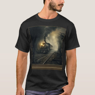 Camiseta Tren fantasma Vintage Gótico Halloween T Shirt
