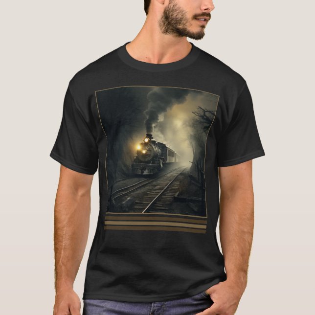 Camiseta Tren fantasma Vintage Gótico Halloween T Shirt (Anverso)