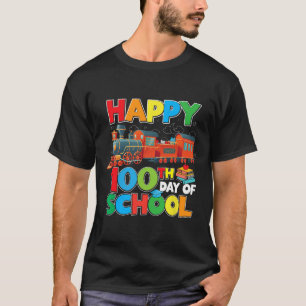 Camiseta Tren Ferrocarril Feliz 100º Día De Escuela Niños C