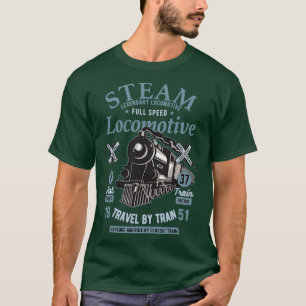 Camiseta tren ferroviario vintage Steam Locomotive