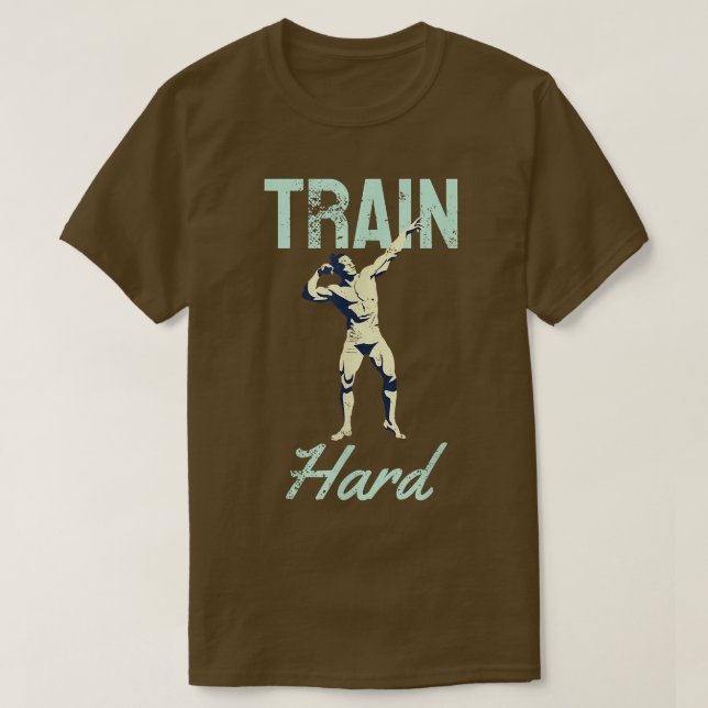 Camiseta Tren fuerte a Gimnasio Retro Motivación (Diseño del anverso)