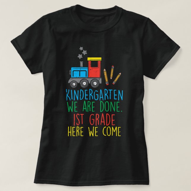 Camiseta Tren Kindergarten Terminamos Primer Grado I Come G (Diseño del anverso)