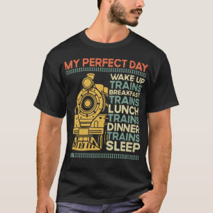 Camiseta Tren Locomotora Mi Día Perfecto Despertar Trenes