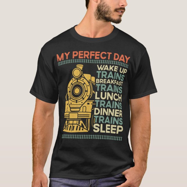 Camiseta Tren Locomotora Mi Día Perfecto Despertar Trenes (Anverso)