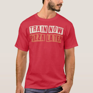 Camiseta Tren Retro Ahora Pizza Después Funny Mamá Vida 