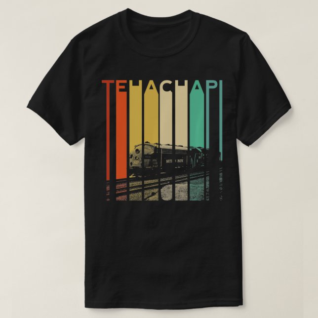 Camiseta Tren Retro de la Montaña Tehachapi California (Diseño del anverso)