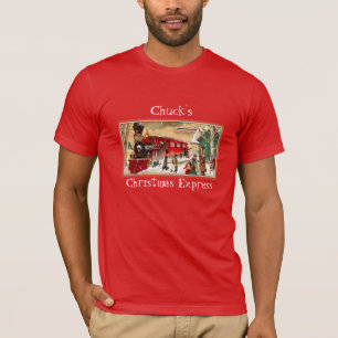 Camiseta Tren rojo del navidad del vintage